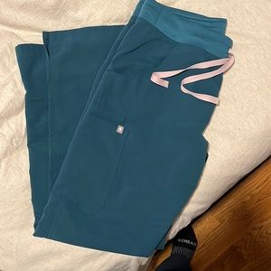 Figs Caribbean blue cargo scrubs